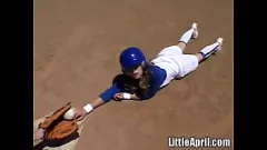 Play Teen Blonde Babe Little April Can't Resist Masturbating Outdoors After Baseball