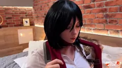 Reproduzir Eren Yeager desencadeia paixão crua: Pov de gozada dupla intensa na bunda e buceta de Mikasa